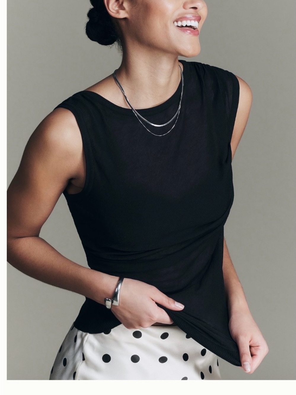 Maeve Sleeveless Twist Sweater Tank, Black, Size Medium, NWT